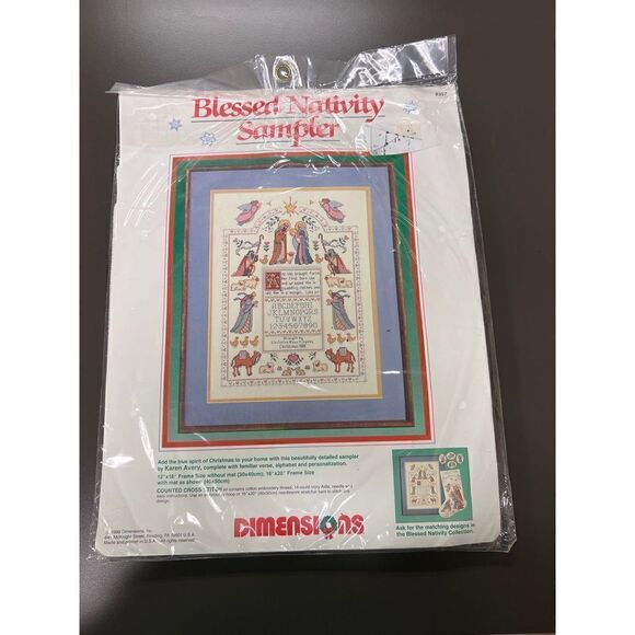 Dimensions “Blessed Nativity Sampler Sealed Vintage 1988 Rare - Picture 2 of 5